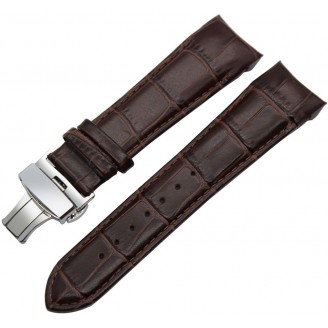 Leather Strap Curved End Brown T035